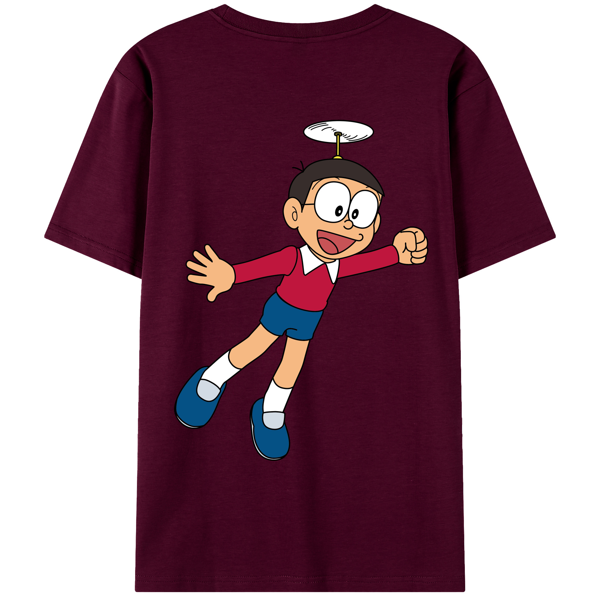 （画像用） ドラえもん 野比 のび太 Doraemon Nobita Nobi レディース半袖Tシャツ(バックプリント)